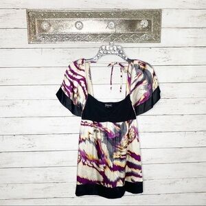 bebe Multicolor Blouse with Black Accents